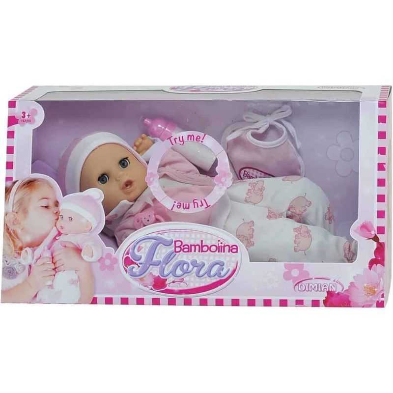 Bambolina Flora babypop met 50 Engelse woordjes
