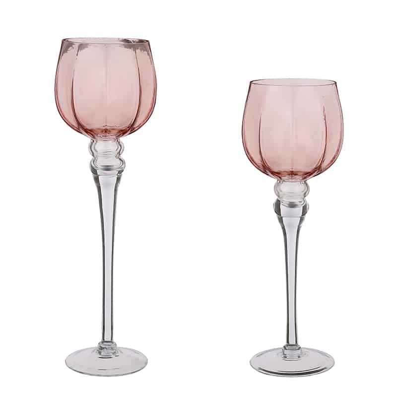 Kandelaar roze (2 stuks)