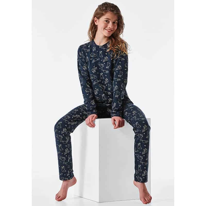 Meisjes pyjama lang - 203 antraciet