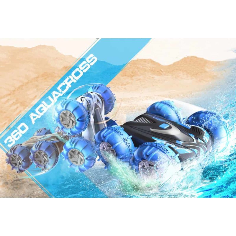 Exost 1:18 R/C 360° AquaCross amfibie stuntauto blauw - Afbeelding 4