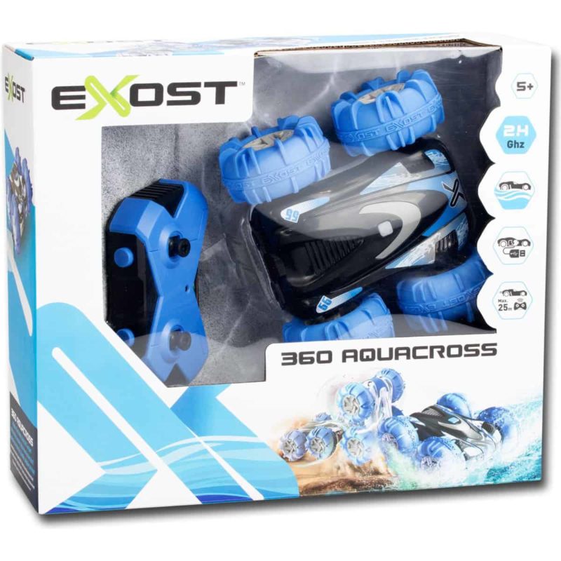 Exost 1:18 R/C 360° AquaCross amfibie stuntauto blauw - Afbeelding 3