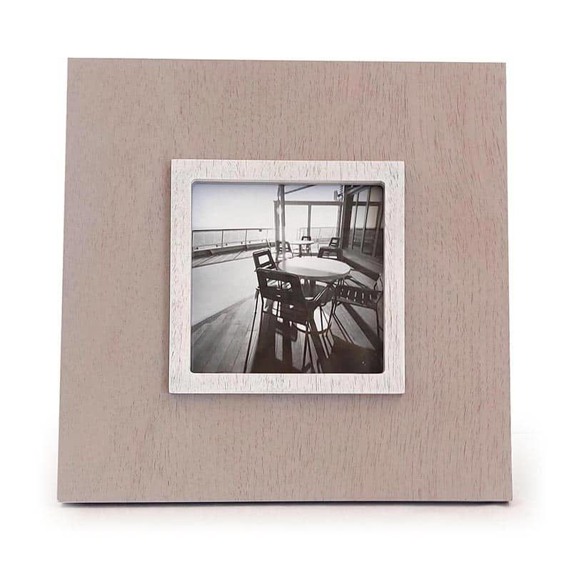 Fotokader MDF (13x13cm) grijs/wit