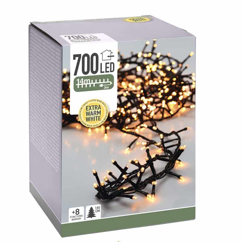 Microcluster 700 LED 14mtr extra warm wit