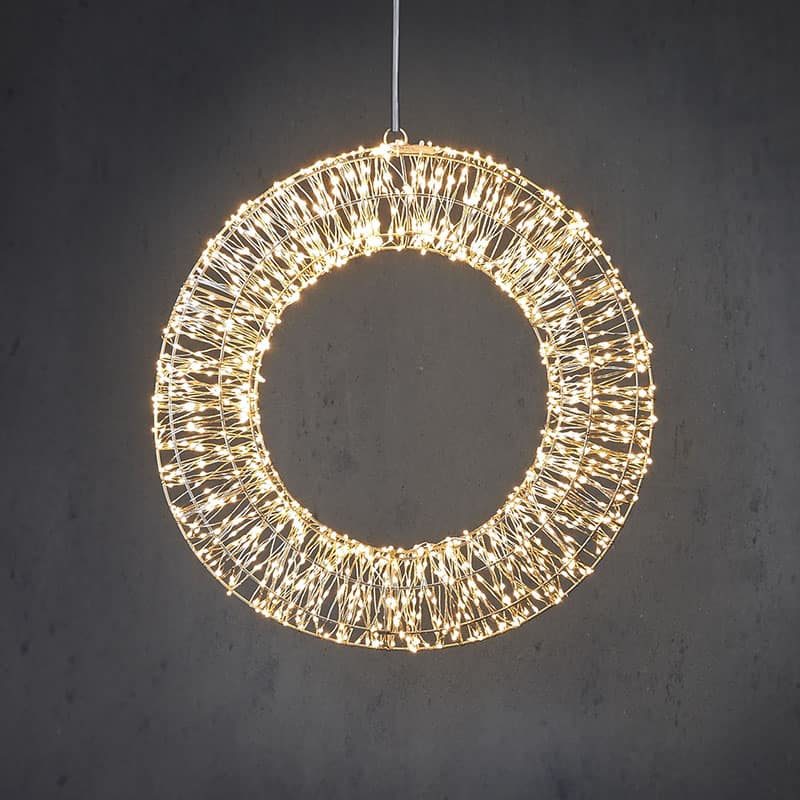 Krans zilver warm wit 1200 LED