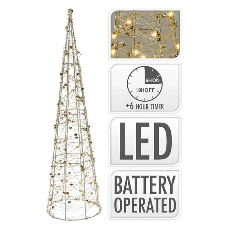 Piramide 30LED 60cm goud