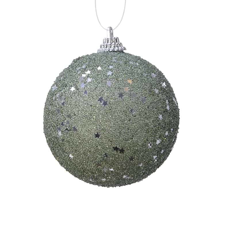 Foam kerstbal glitter mos groen