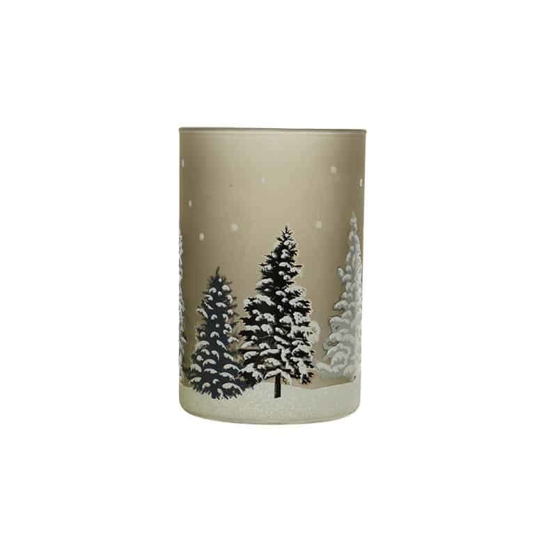 Theelichthouder glas (wit, grijs of groen) - Afbeelding 3