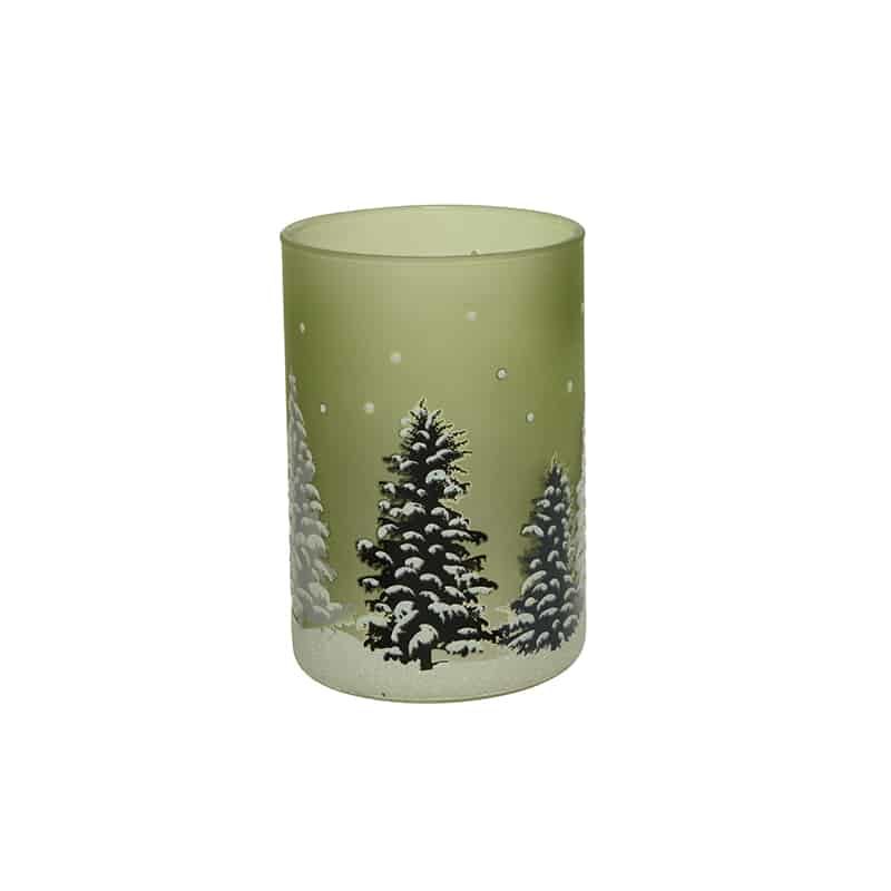 Theelichthouder glas (wit, grijs of groen)