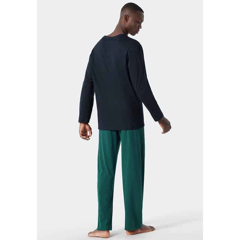 Schiesser Heren pyjama lang - donker groen - Afbeelding 5