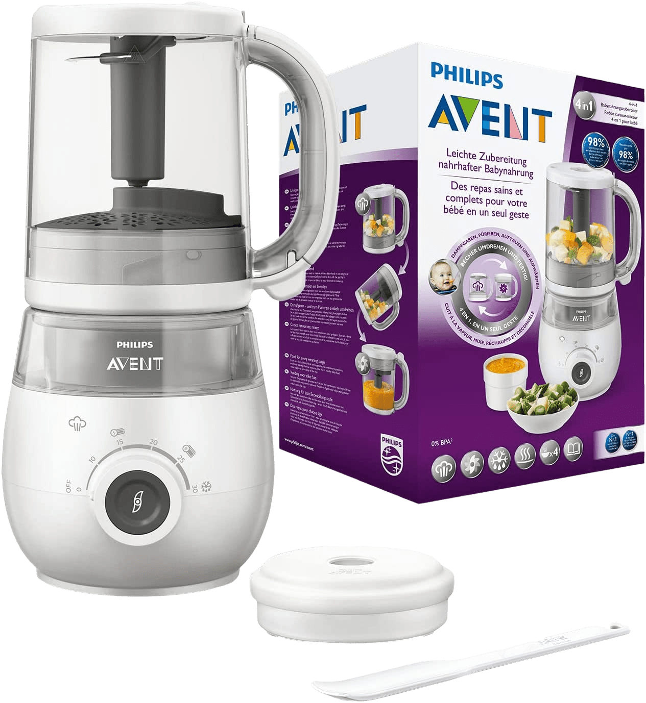 oogsten Wijden wonder Avent Steamer & blender 4 in 1 (grijs) - Happyland