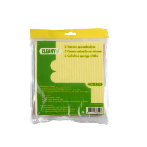 Cleany Sponsdoek nat 18x20 cm 3stuks