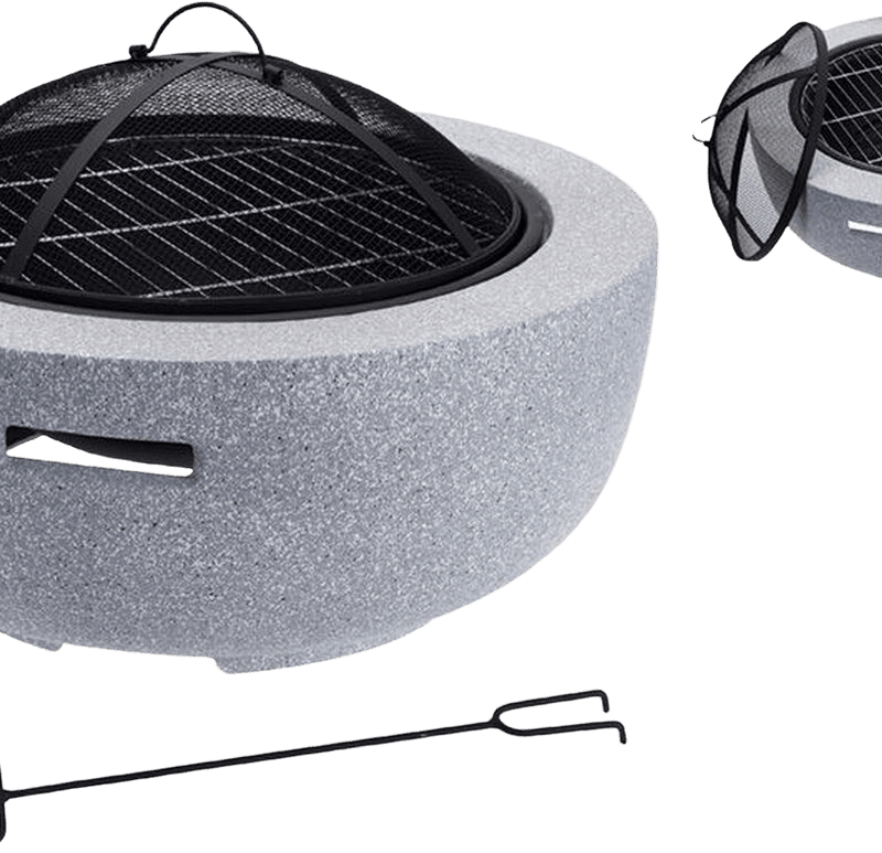 Vuurschaal rond dia 41cm met bbq rack steen