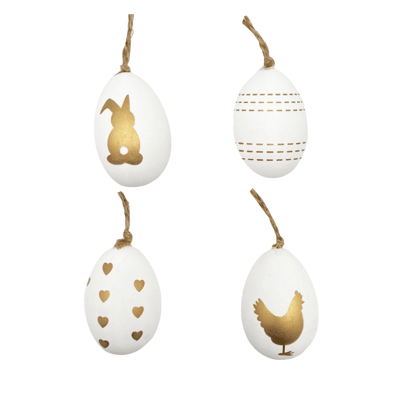 Ei plastiek met jute hanger (d4*h6cm) - 8ass
