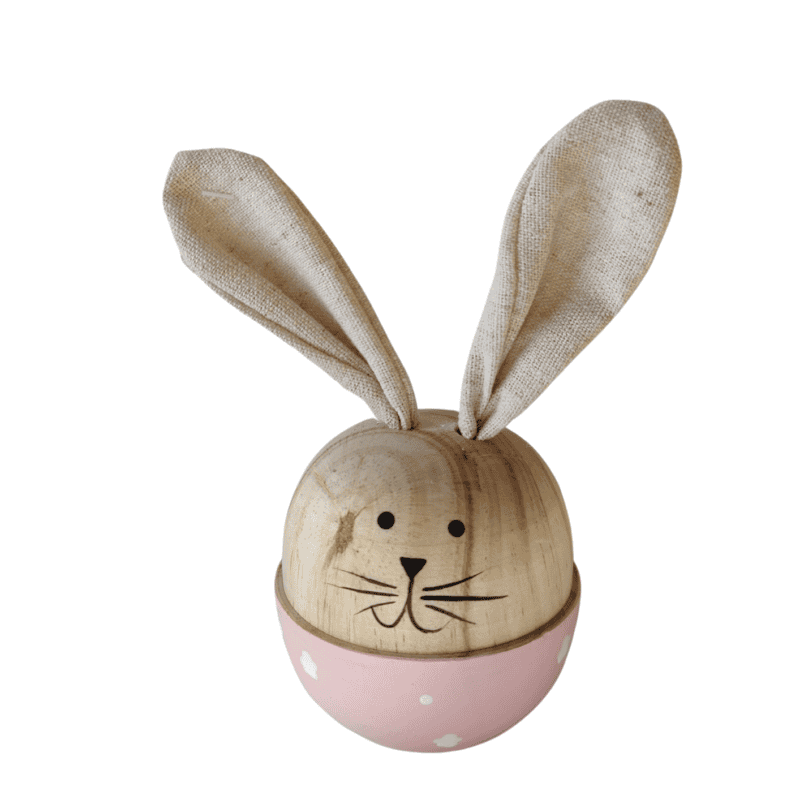 Konijn naturel roze 9xH18cm