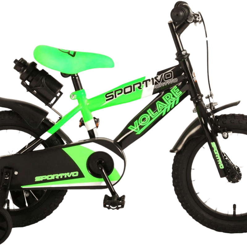 Jongensfiets 14" Volare Sportivo Neon Green Black CB