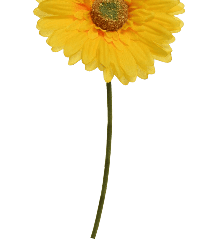 Gerbera op steel 50cm geel