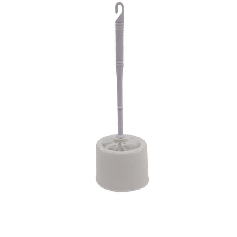 Toiletborstel + houder 35cm wit - wit haar