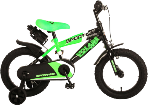 Jongensfiets 12" Volare Sportivo Neon Green Black CB