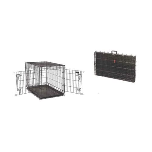 Hondenkooi 62x44xH51cm met 2 deuren zwart