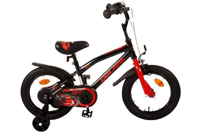 Jongens fiets Volare Super GT 14" zwart/rood