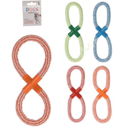Pet hondentouw 8vorm 30/10 cm 4ass