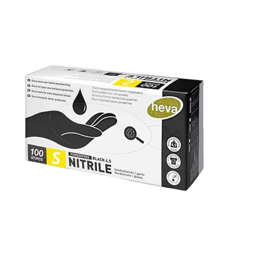 Handschoen nitril zwart 100st medium poedvrij 4.5gr