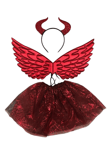 Dress-up set with skirt - red devil