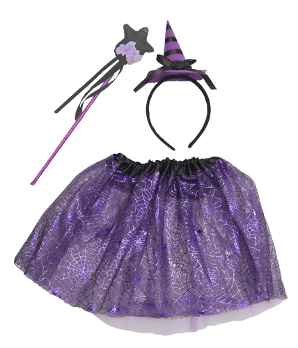 Dress-up set with wand - purple witch