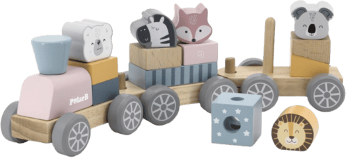 Houten Trein met dierenblokken
