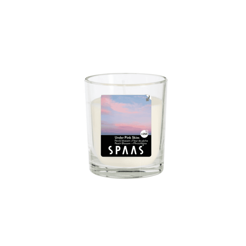 Kaars scented peach blossom in transparant glas