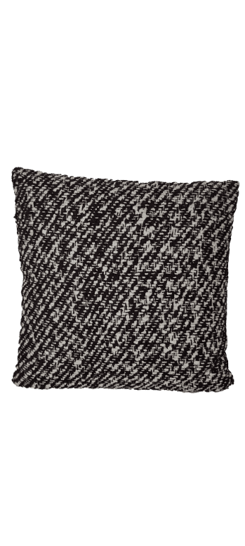 Kussen 45x45cm geweven katoen zwart/zilver