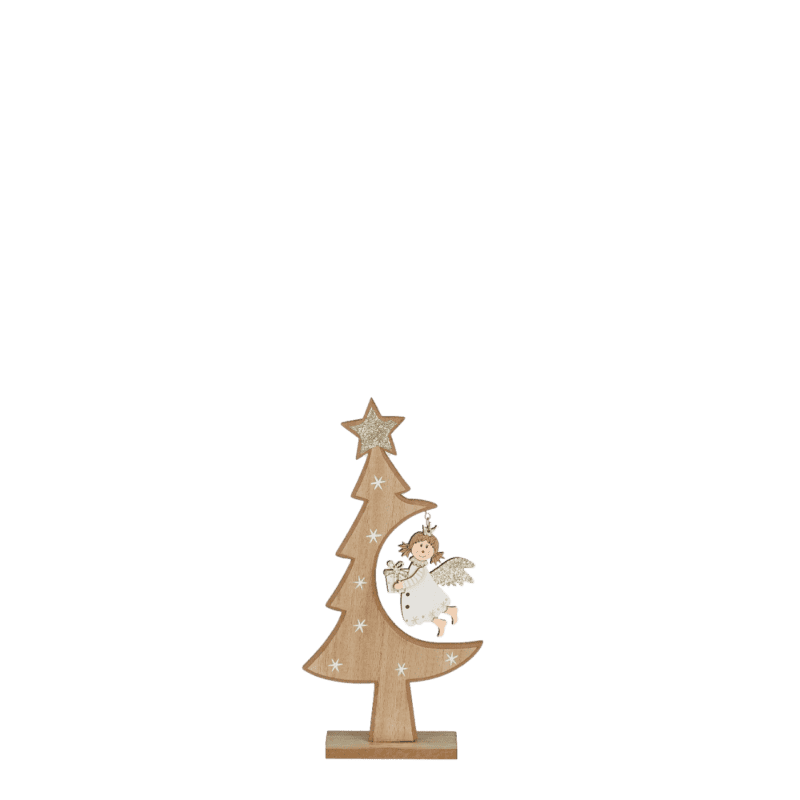 Decoratie boom engel wit FSC Mix - L13,5xB5xH27,5cm