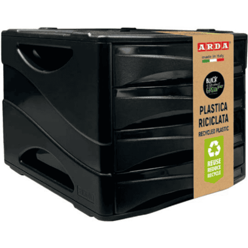 Arda "Black is the new Green" Ladenblok A4 met 4 schuiven