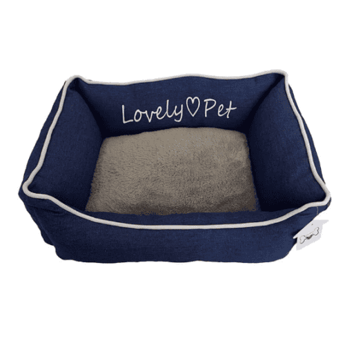 Huisdier mand 44x34x15cm blauw/grijs