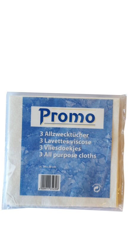 Cleany vaatdoekjes 38X38 3st viscose