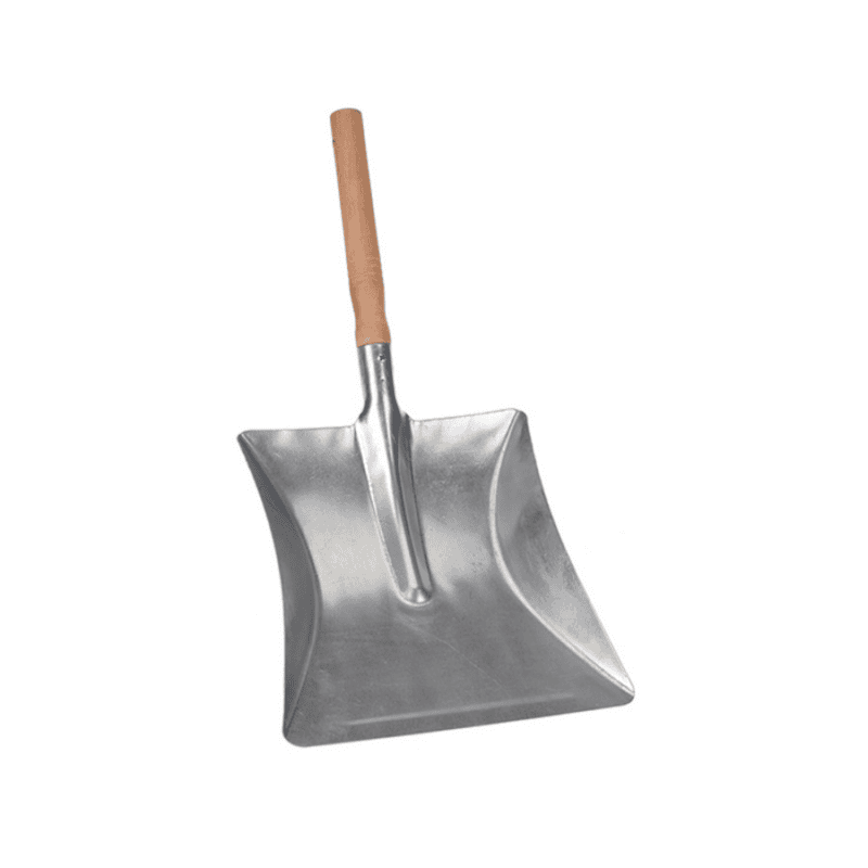 Stofblik met houten steel 23X22 cm metaal zink