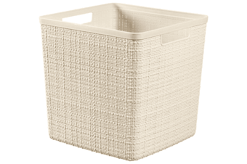 Curver Opbergbox cube 17L in jute donkergrijs