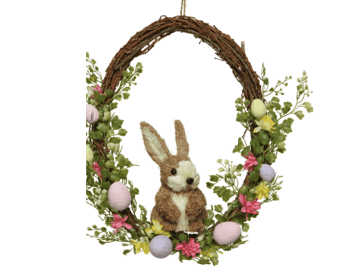 Muurhanger naturel met konijn 36cm