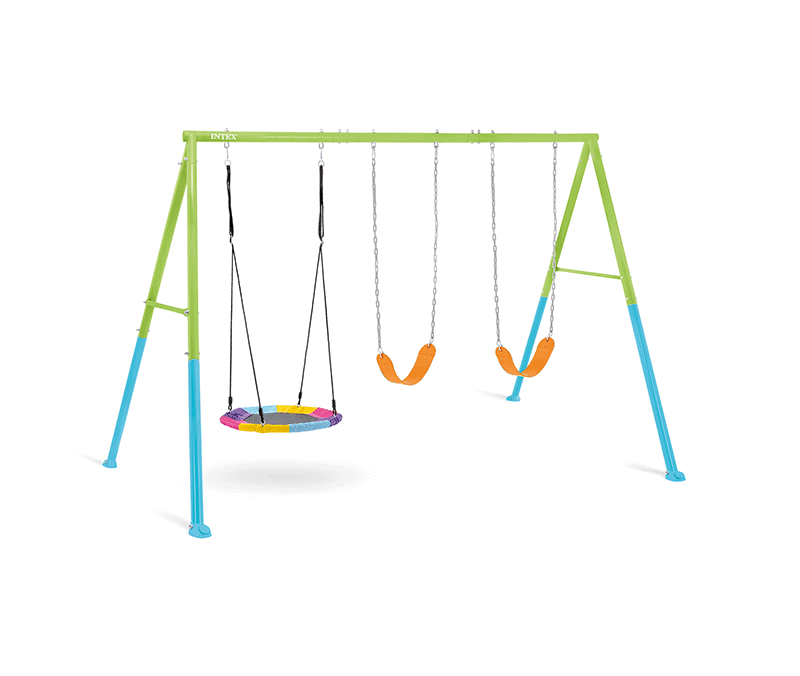 Intex Schommelset 343x244x198cm met 2 zitjes + schotel