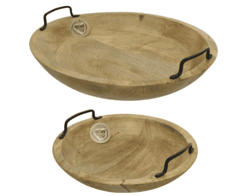 Dienblad rond mango hout 29cm naturel
