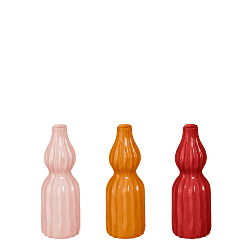 Felipe vaas 3 ass. h20xd7cm oranje l.roze d.roze