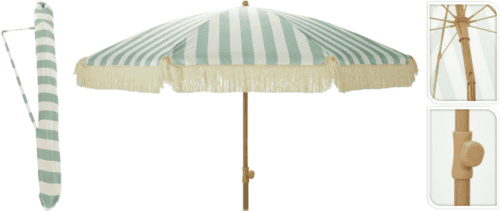 Tuinparasol 200cm Groen/wit UPF30+