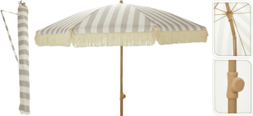 Tuinparasol 200cm Taupe/wit UPF30+