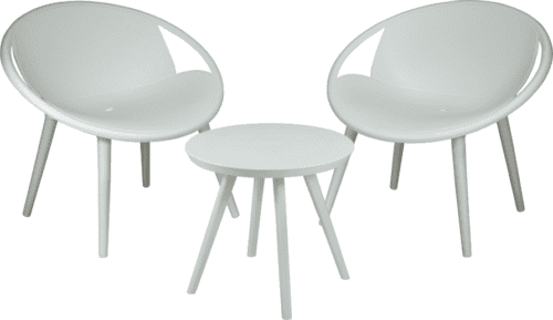 Tuinmeubelset 3 delig wit