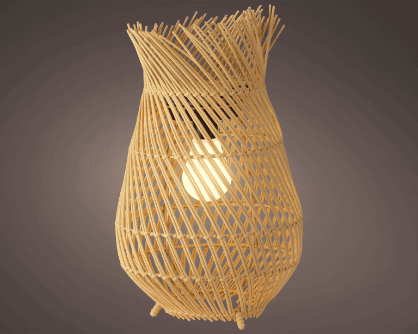 Solar lantaarn wicker steady naturel