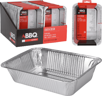 BBQ Bereidingsbakjes alu 5 stuks 22X15X4.8 cm