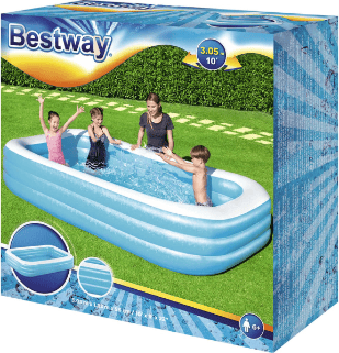Familiezwembad 305x183x56cm blauw/wit