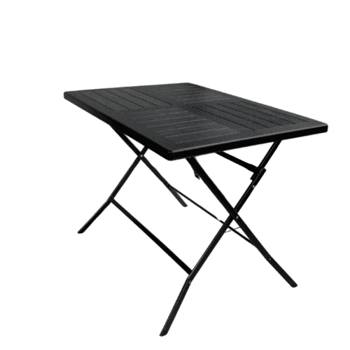 Tafel opvouwbaar (100x70xh74cm) stalen frame/ hdpe blad zwart