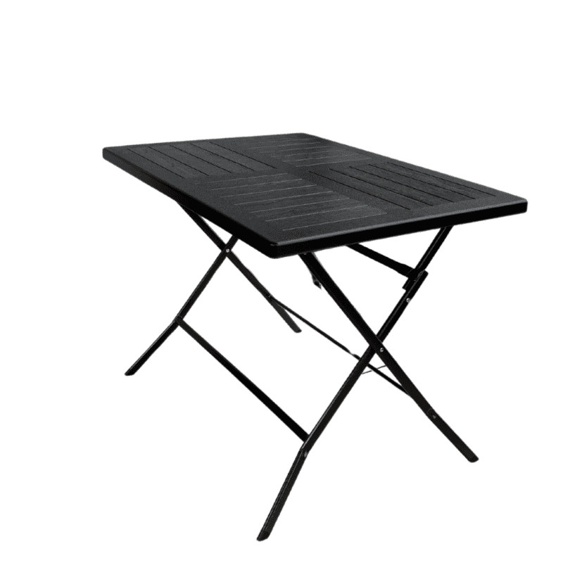 Tafel opvouwbaar (100x70xh74cm) stalen frame/ hdpe blad zwart