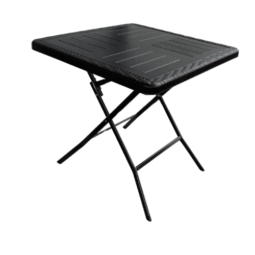 Tafel opvouwbaar (78x78xh74cm) stalen frame/hdpe blad zwart